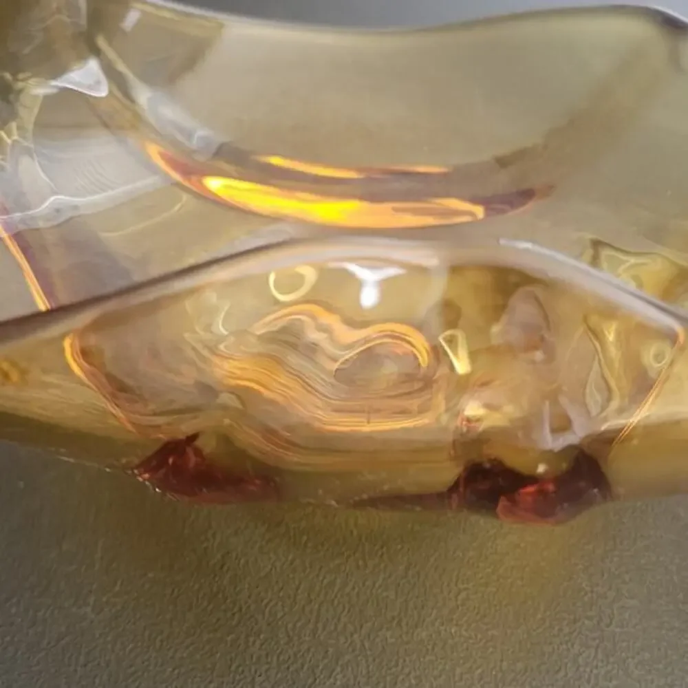 Vintage‎ MCM Viking Epic 1969 Drape Centerpiece Chic large Art Glass Bowl 10 x 9